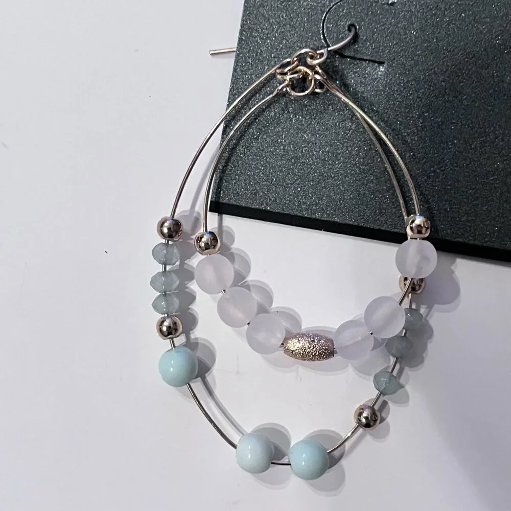 Hanging Beaded‎ Earrings by Massini 2 Pairs New with Tags